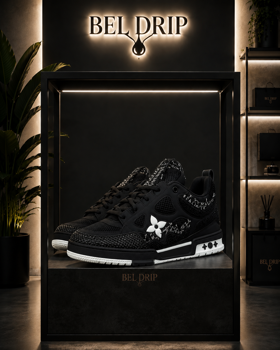 Scarpa Lv Skate Nera Su Nera Swarovski