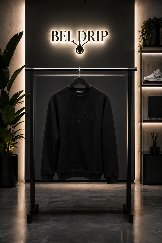 Felpa Balmain Glitter Black in to Black