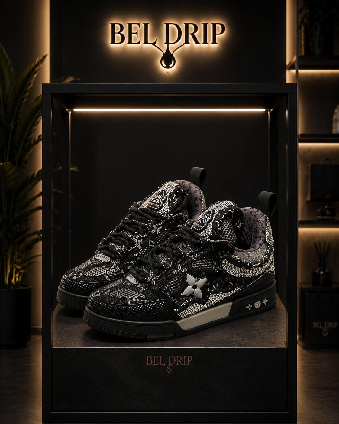 Scarpa Lv Skate Nera e Grigia Glitter