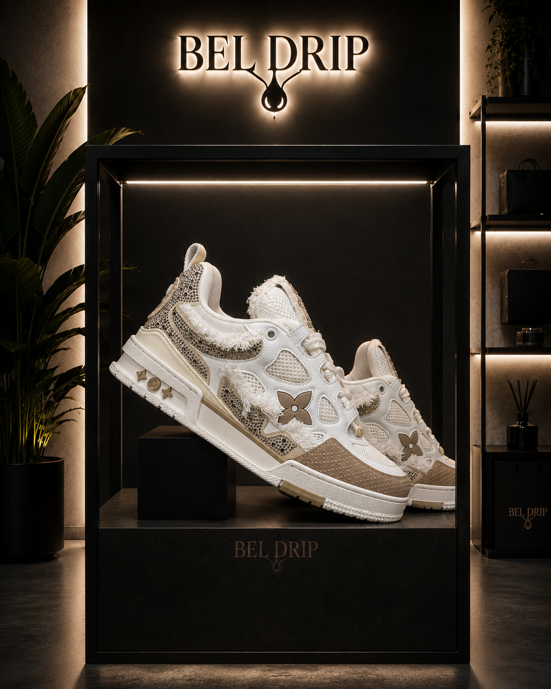 Scarpa Lv Skate Beige Swarovski