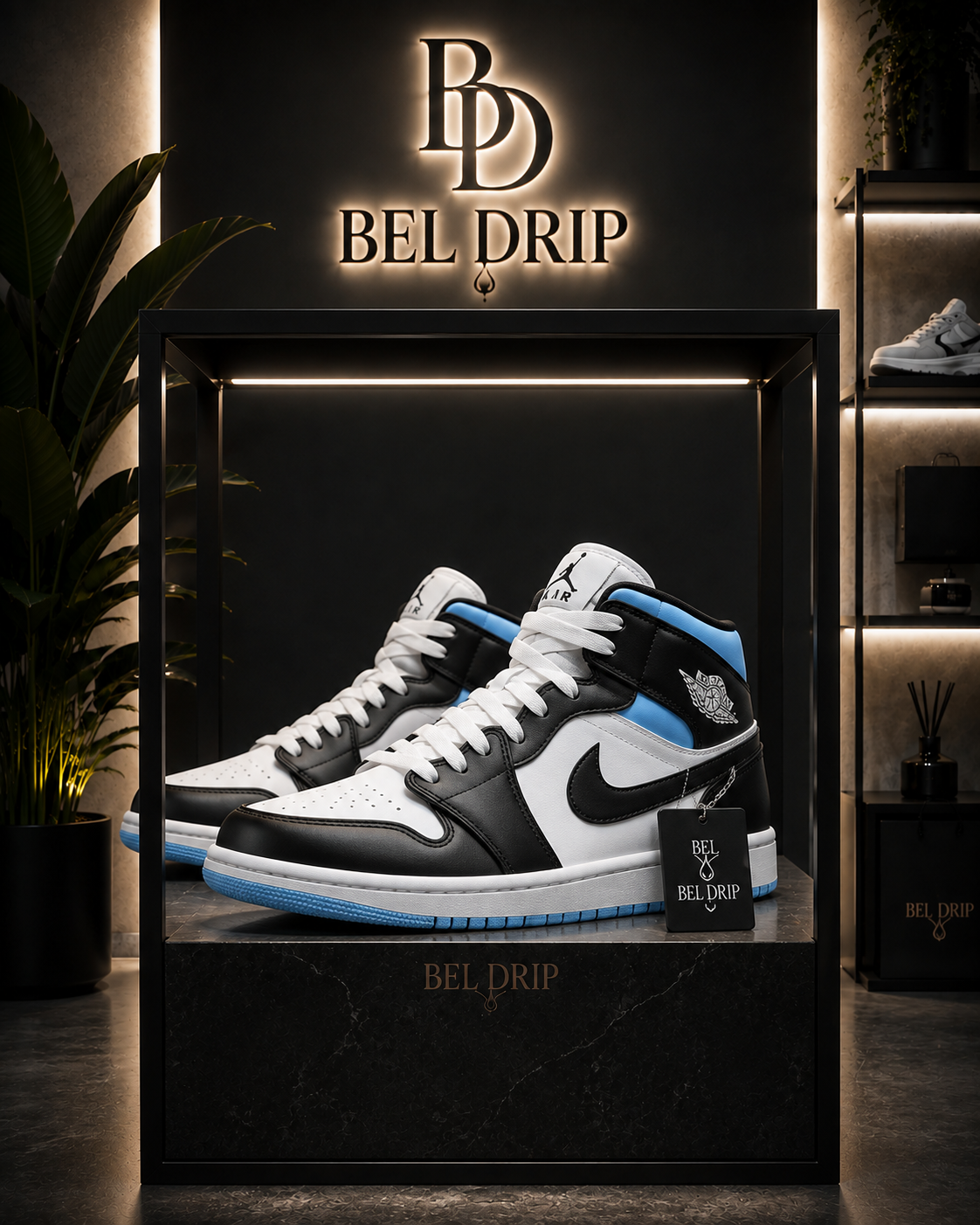 Scarpe Nike Air Jordan 1 Mid University Blue